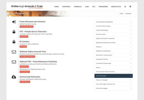 
                            10. Servizi telematici per gli Iscritti - Ordine degli Avvocati di Trani