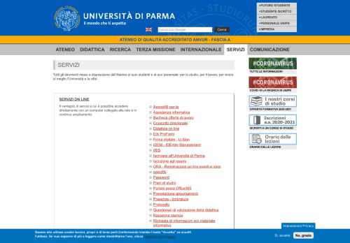 
                            2. Servizi | Università degli Studi di Parma