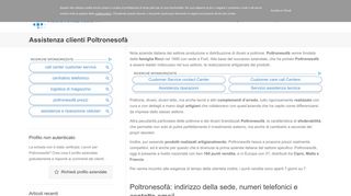 
                            5. Servizio assistenza clienti Poltronesofà