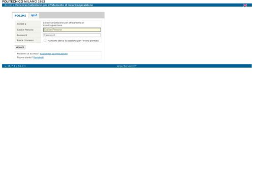 
                            1. Servizio AUnicaLogin - Politecnico di Milano - Polimi