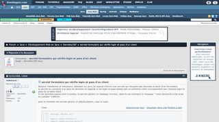 
                            7. servlet formulaire qui vérifie login et pass d'un client ...