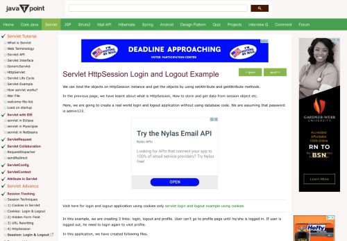 
                            12. Servlet HttpSession Login and Logout Example - javatpoint