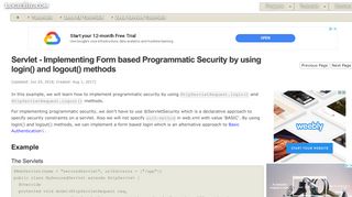 
                            6. Servlet - Implementing Form based Programmatic Security by using ...