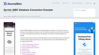
                            11. Servlet JDBC Database Connection Example - JournalDev