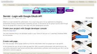 
                            1. Servlet - Login with Google OAuth API - LogicBig