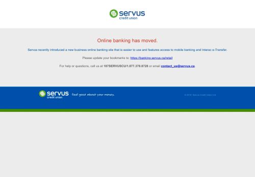 
                            12. Servus Credit Union - Online banking has moved
