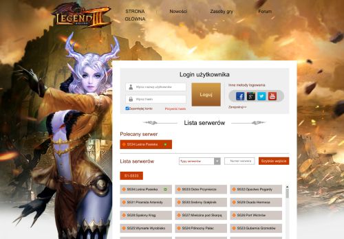 
                            4. Serwery Legend Online, lista serwerów Legend Online