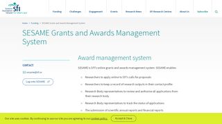 
                            2. SESAME Grants and Awards Management System - Science ...