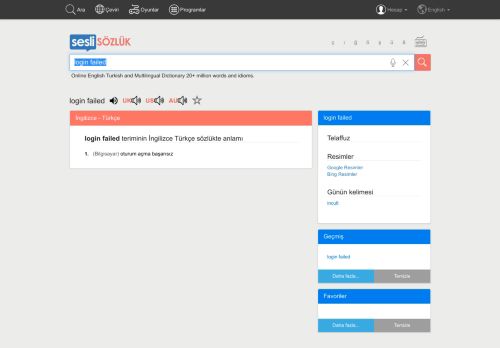 
                            2. Sesli Sözlük - login failed