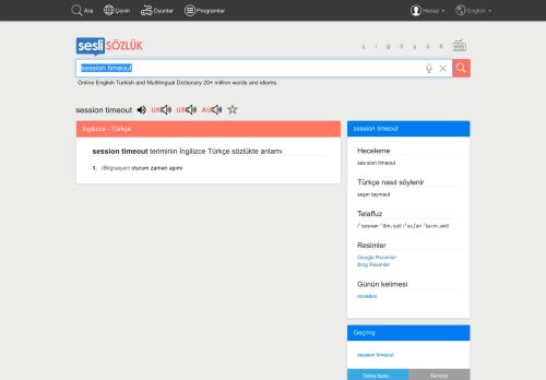
                            2. Sesli Sözlük - session timeout