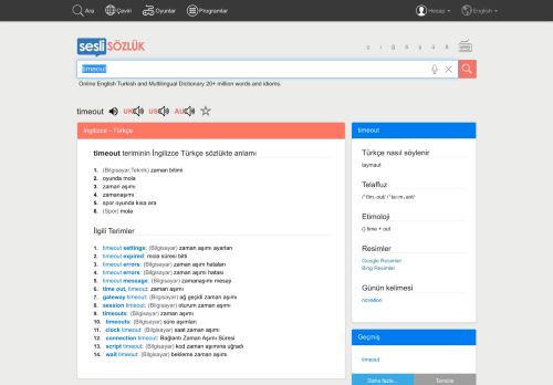 
                            3. Sesli Sözlük - timeout
