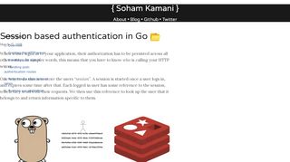 
                            2. Session based authentication in Go - Soham's blog - Soham Kamani