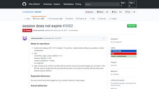 
                            8. session does not expire · Issue #3082 · nextcloud/server · GitHub