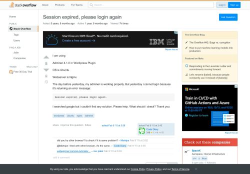 
                            8. Session expired, please login again - Stack Overflow