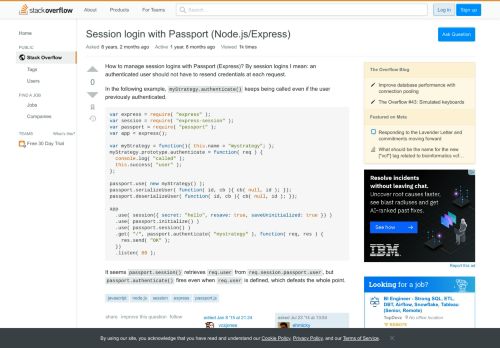 
                            11. Session login with Passport (Node.js/Express) - Stack Overflow