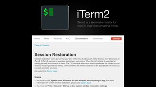 
                            11. Session Restoration - Documentation - iTerm2 - macOS Terminal ...