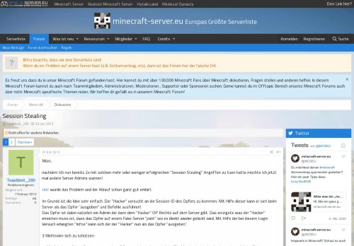 
                            5. Session Stealing | Minecraft-Server.eu Forum
