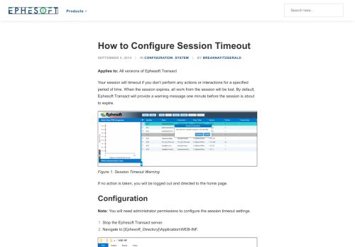 
                            12. Session Timeout | Ephesoft Docs