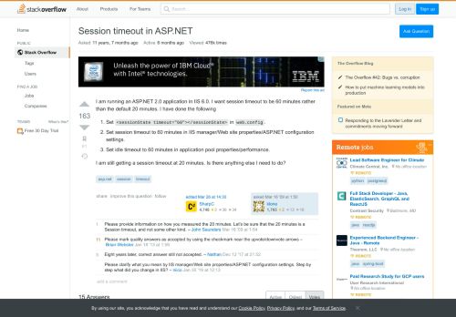 
                            11. Session timeout in ASP.NET - Stack Overflow