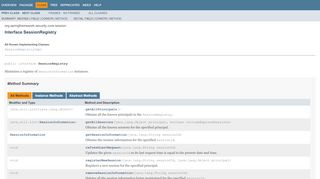 
                            8. SessionRegistry (Spring Security 4.2.11.BUILD-SNAPSHOT API)