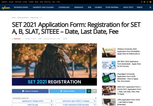 
                            11. SET 2019 Application Form (Available) – Apply Here | AglaSem ...