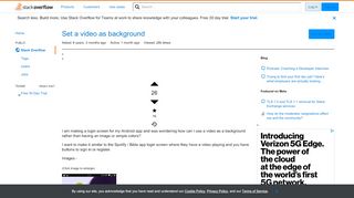 
                            1. Set a video as background - Stack Overflow