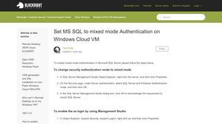 
                            5. Set MS SQL to mixed mode Authentication on Windows Cloud VM ...