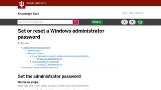 
                            12. Set or reset a Windows administrator password - IU ...