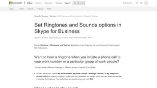 
                            5. Set Ringtones and Sounds options in Skype for Business - Skype for ...