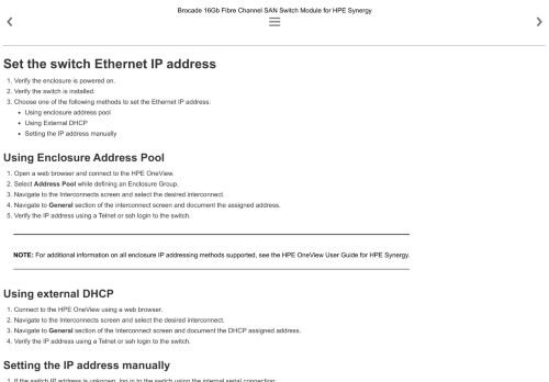 
                            12. Set the switch Ethernet IP address - HPE