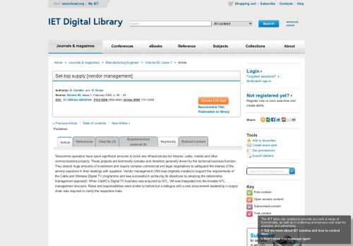 
                            13. Set-top supply [vendor management]