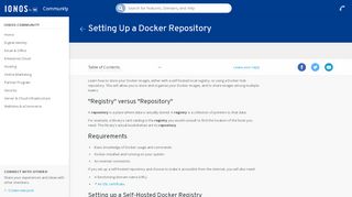 
                            12. Set up a Docker Repository. - 1&1 Hosting (US) - 1&1 IONOS