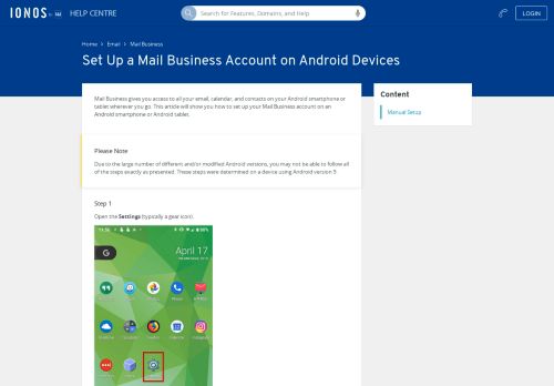 
                            8. Set Up a Mail Business Account on Android Devices - 1&1 IONOS Help