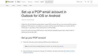 
                            7. Set up a POP email account in Outlook for iOS or Android - Outlook for ...