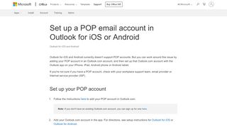 
                            13. Set up a POP email account in Outlook for iOS or Android - Outlook ...