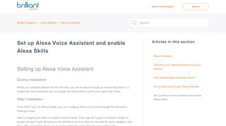 
                            9. Set up Alexa Voice Assistant and enable Alexa Skills - Brilliant Support