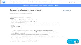 
                            13. Set up an Email account - moto e5 supra - Motorola Support - US
