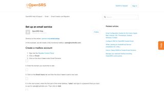 
                            12. Set up an email service – OpenSRS Help & Support