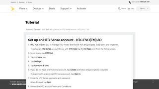 
                            12. Set up an HTC Sense account - HTC EVO™ 3D - Sprint Support