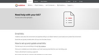 
                            3. Set Up and Manage Email Bills | Vodafone Australia