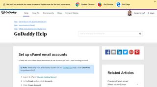 
                            12. Set up cPanel email accounts | GoDaddy Help US