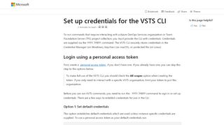 
                            2. Set up credentials for the VSTS CLI | Microsoft Docs