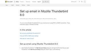 
                            12. Set up email in Mozilla Thunderbird 8.0 - Outlook - Office Support