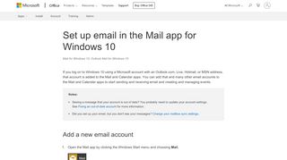 
                            1. Set up email in the Mail app for Windows 10 - Outlook - ...