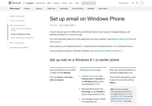 
                            11. Set up email on Windows Phone - Office Support