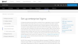 
                            10. Set up enterprise logins—ArcGIS Online Help | ArcGIS