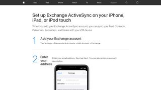 
                            5. Set up Exchange ActiveSync on your iPhone, iPad, or iPod touch ...