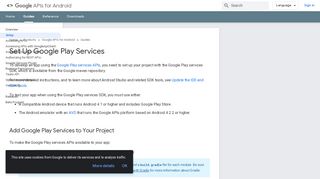 
                            1. Set Up Google Play Services | Google APIs for Android | Google ...