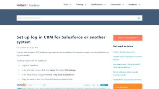 
                            9. Set up log in CRM for Salesforce or another system - HubSpot Support