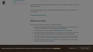 
                            2. Set Up Mailchimp Subscribe for iPad